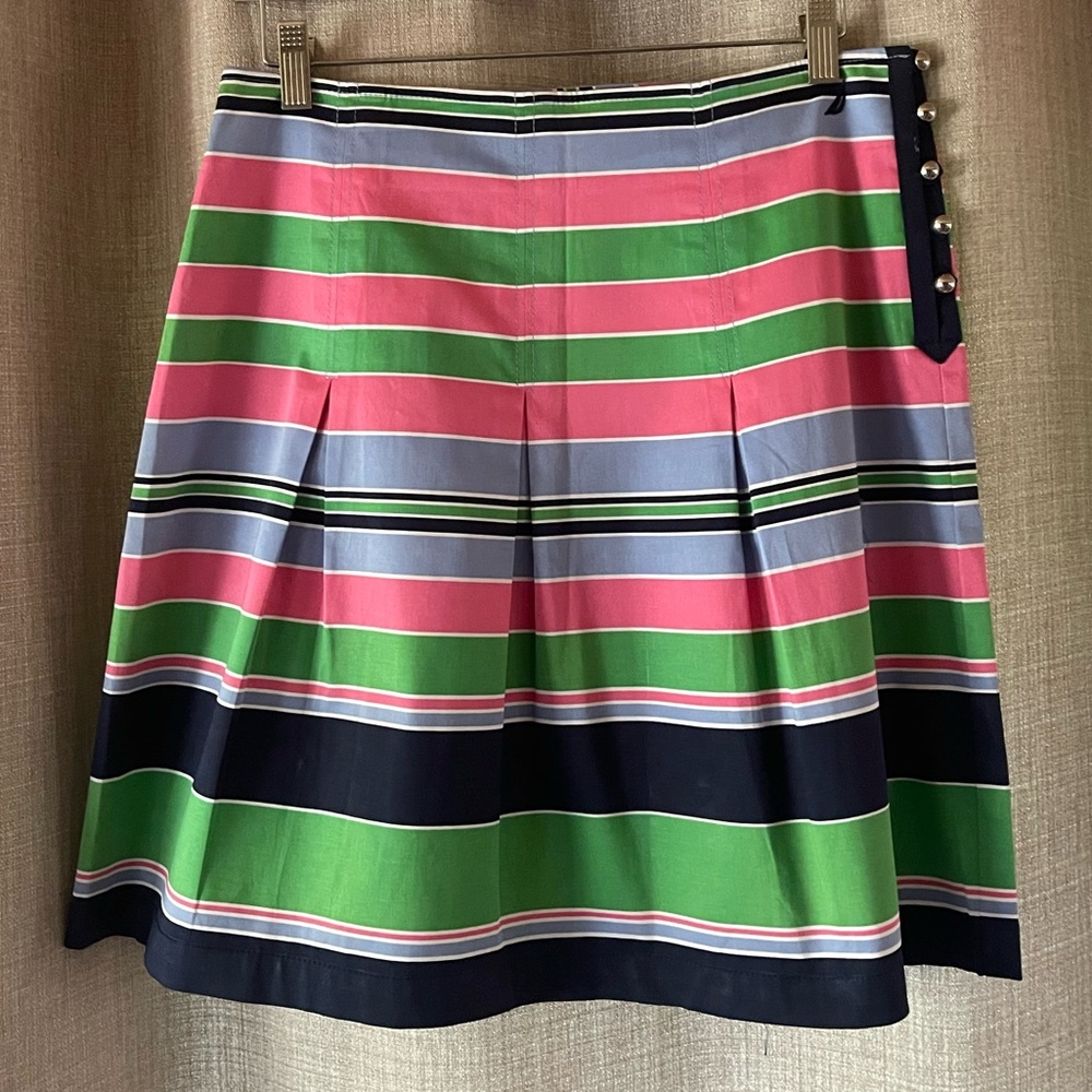 Nautical colorful pleated skirt (pink, green, navy & blue)
